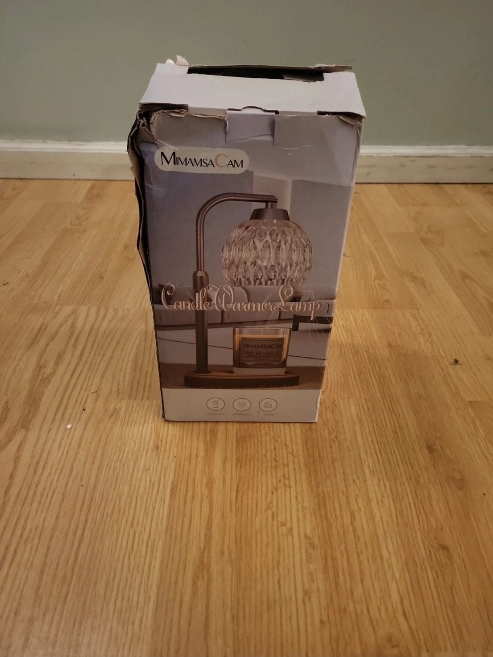 Brown Candle Warmer Lamp with Clear Glass Shade